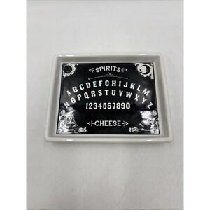 Two Magen Spirits Ouija Board Cheese Server Ceramic Plate Halloween Spooky 5"x6"